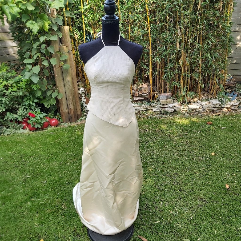 Trouwjurk Cymbeline maat XS, Kleding | Dames, Ophalen, Zo goed als nieuw, Beige, Trouwjurk