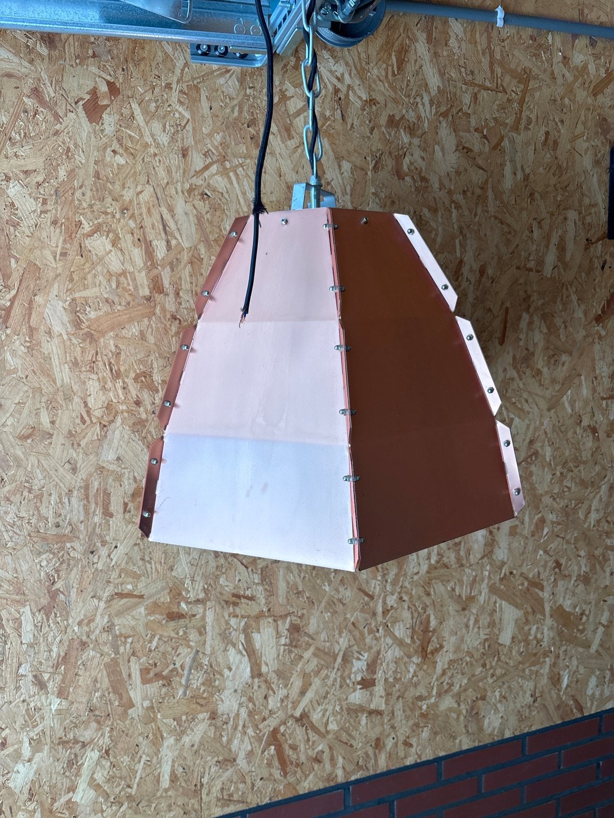 Koperen hanglamp - Uniek design, Ophalen, Zo goed als nieuw, Metaal, E27 (groot)