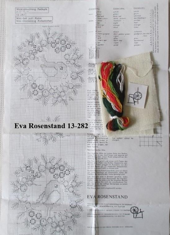 Borduurpakket,Borduren,Kruissteek,Eva Rosenstand,Roodborstje, Verzenden, Zo goed als nieuw, Borduurpakket