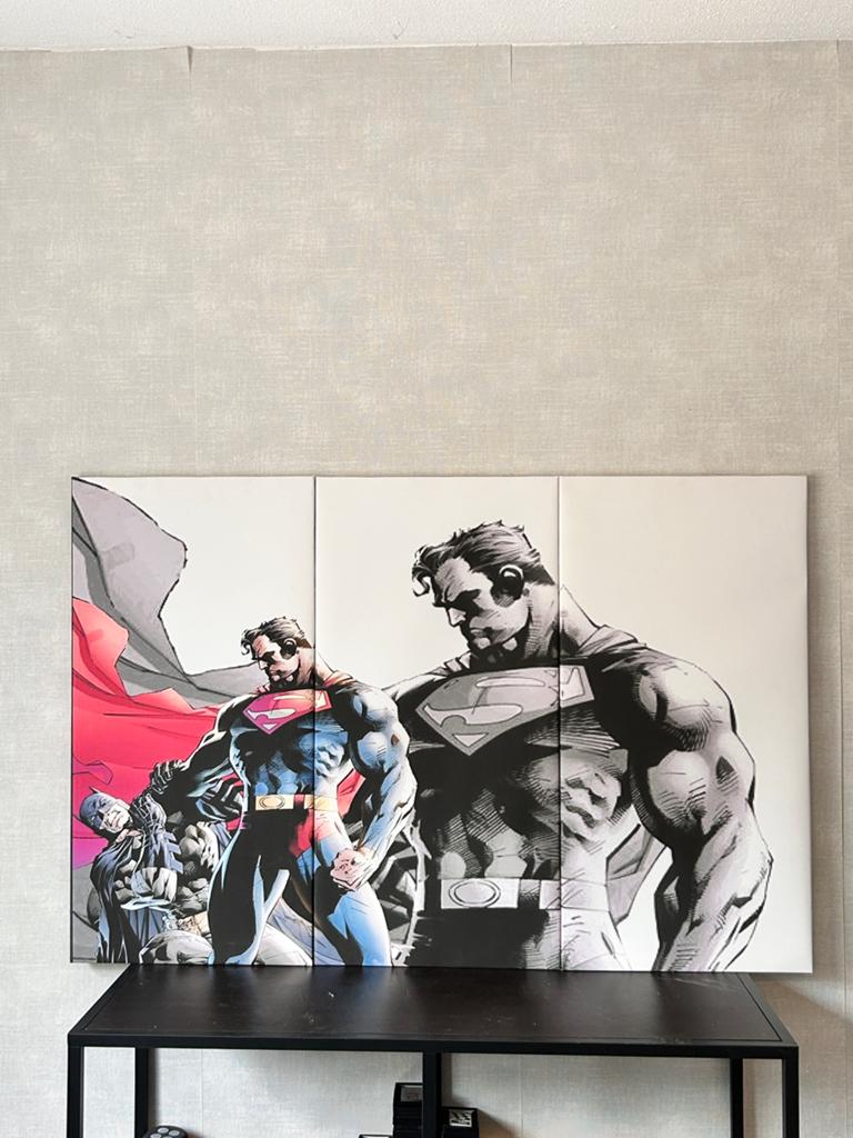 Drieluik Superman vs Batman – Action Animation Canvas, Ophalen of Verzenden, Schilderij