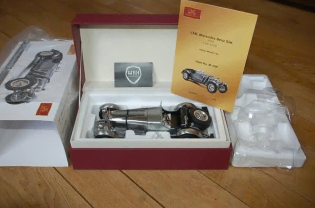 1:18 MERCEDES SSK 1930 CLEAR FINISH CMC M-209 in doos WRH, Verzenden, Zo goed als nieuw, Auto, Overige merken