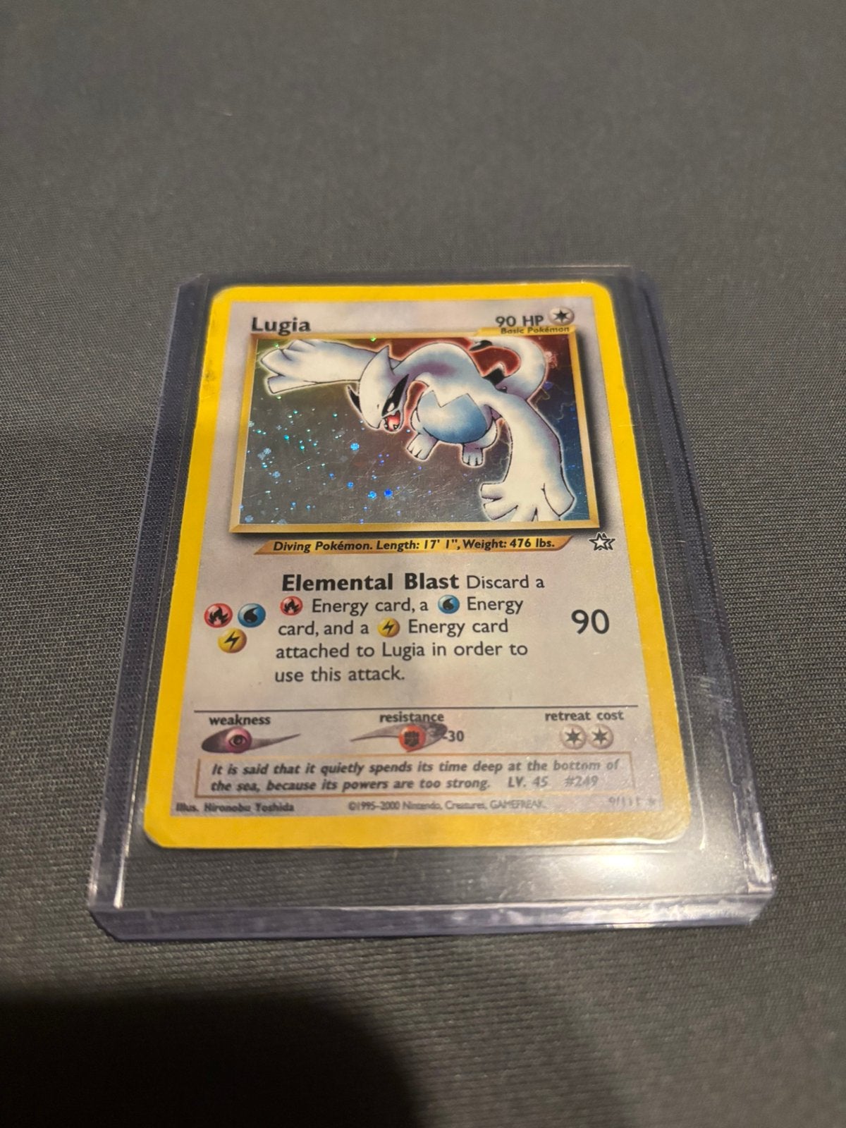 Pokémon Lugia 9/111 Neo Genesis Holo Vintage 2000, Ophalen of Verzenden, Gebruikt, Losse kaart, Foil