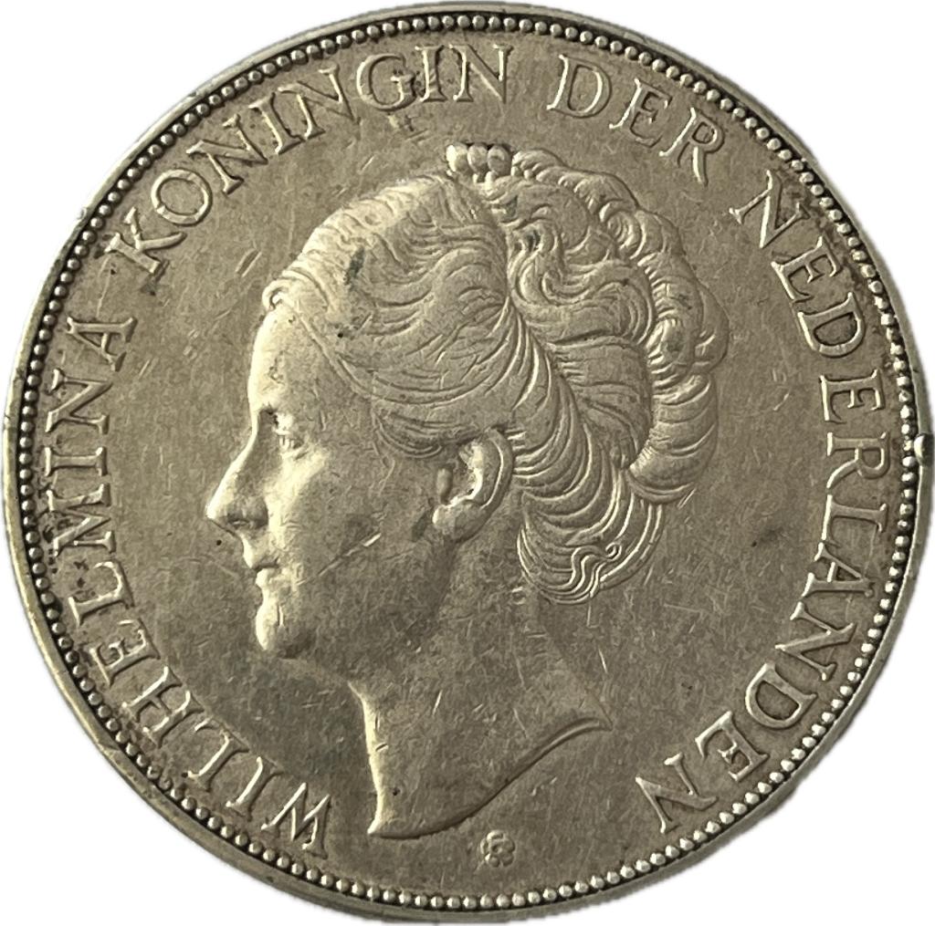 Nederland 1930 Wilhelmina rijksdaalder, Zilver, Ophalen of Verzenden, Koningin Wilhelmina, Losse munt
