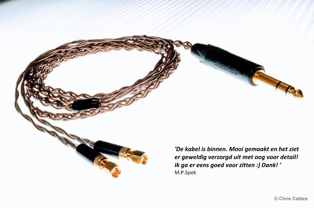 'The Coffee Cranium' 4-core koptelefoonkabel van ChrisCables, Audio, Tv en Foto, 10 meter of meer, Verzenden, Nieuw, 3451HB/44