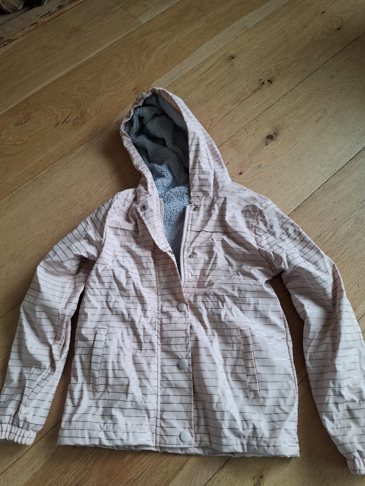 Roze regenjas met teddy voering maat 146/152, Gebruikt, Meisje, Ophalen of Verzenden, Onbekend