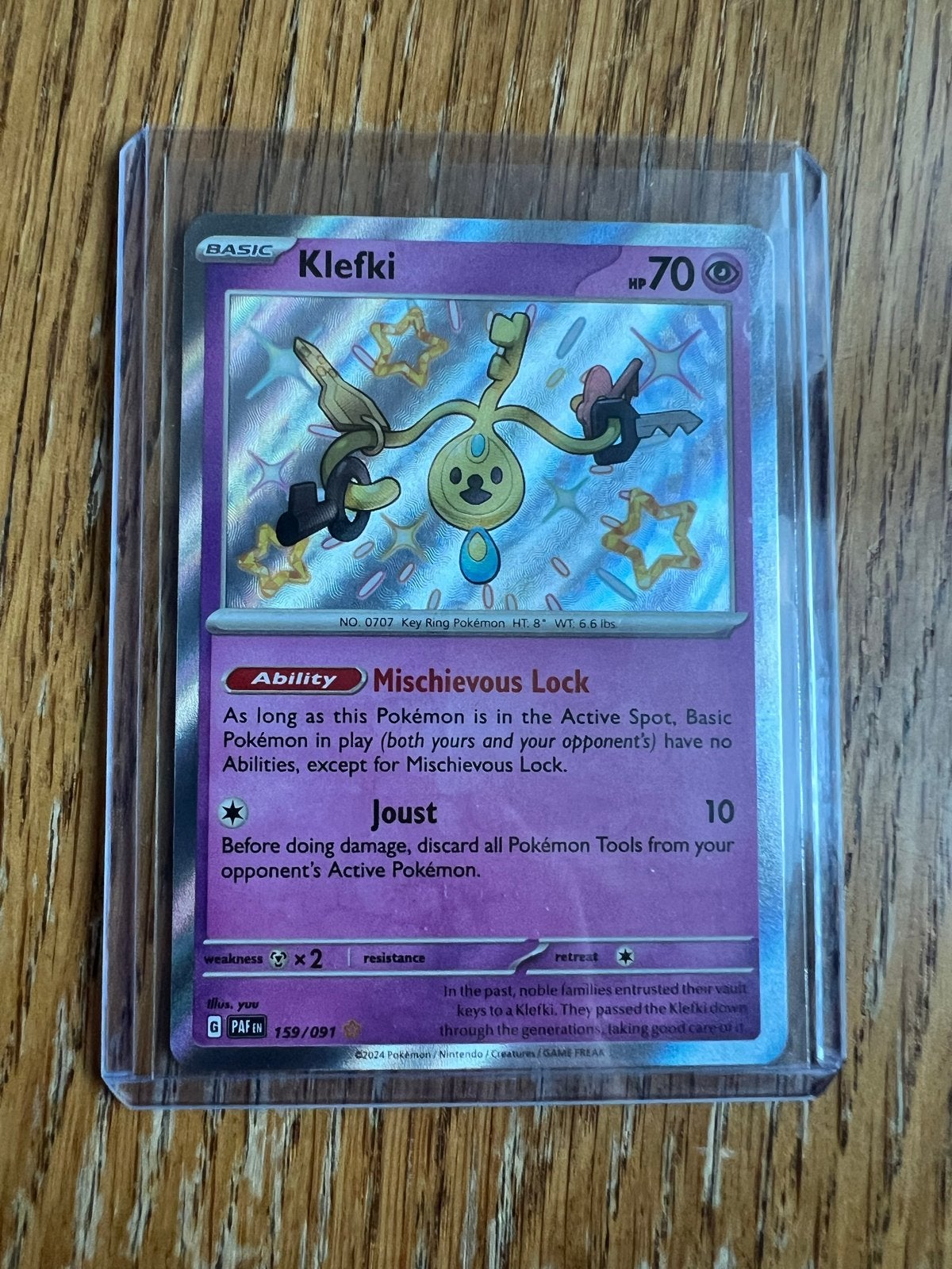Klefki Shiny Rare #159 Pokémon Kaart, Hobby en Vrije tijd, Verzamelkaartspellen | Pokémon, Zo goed als nieuw, Losse kaart, Foil
