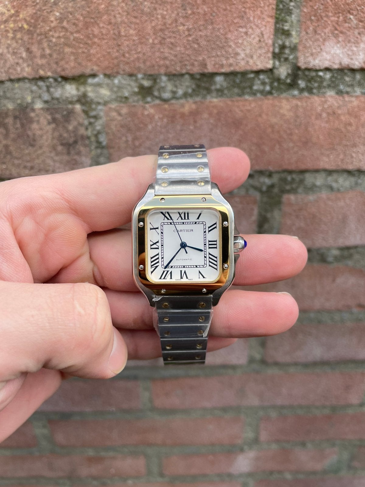Cartier santos medium two tone, Ophalen of Verzenden