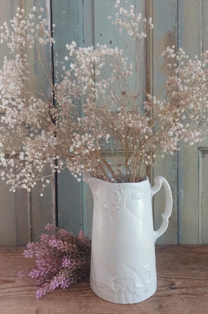Leuke oude kan, crème aardewerk ,20 cm, Verzenden