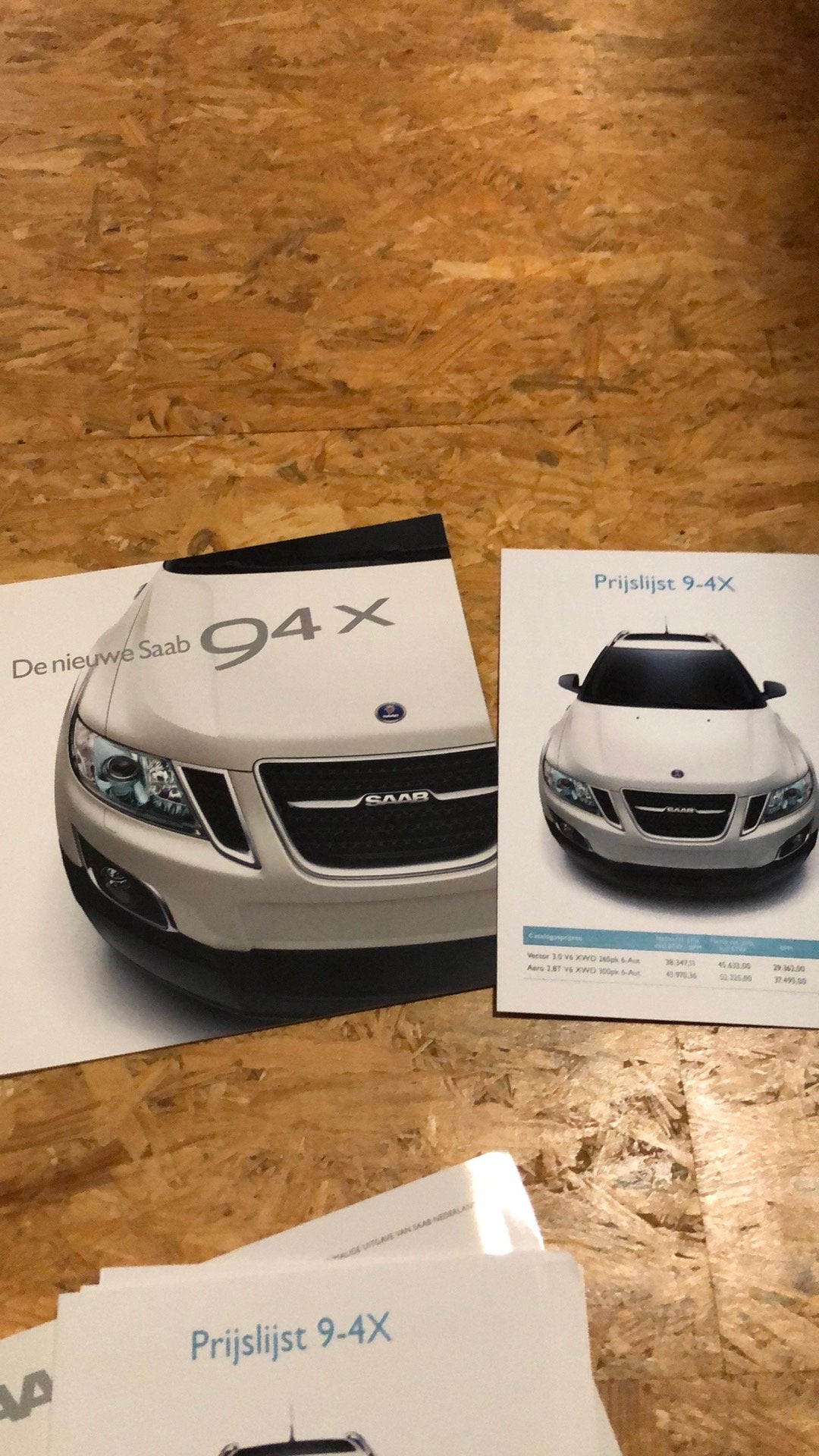 Folder uitklapbaar incl prijslijst Saab 9-4X, Ophalen of Verzenden