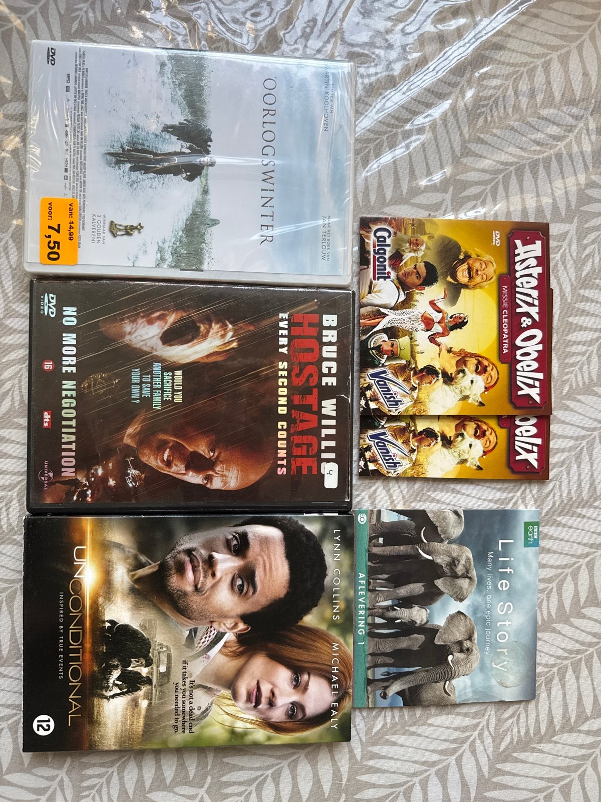 Diverse DVD-collectie: Oorlogswinter, Hostage, Unconditional, Nederlands, Overige genres, Zo goed als nieuw, Vanaf 12 jaar