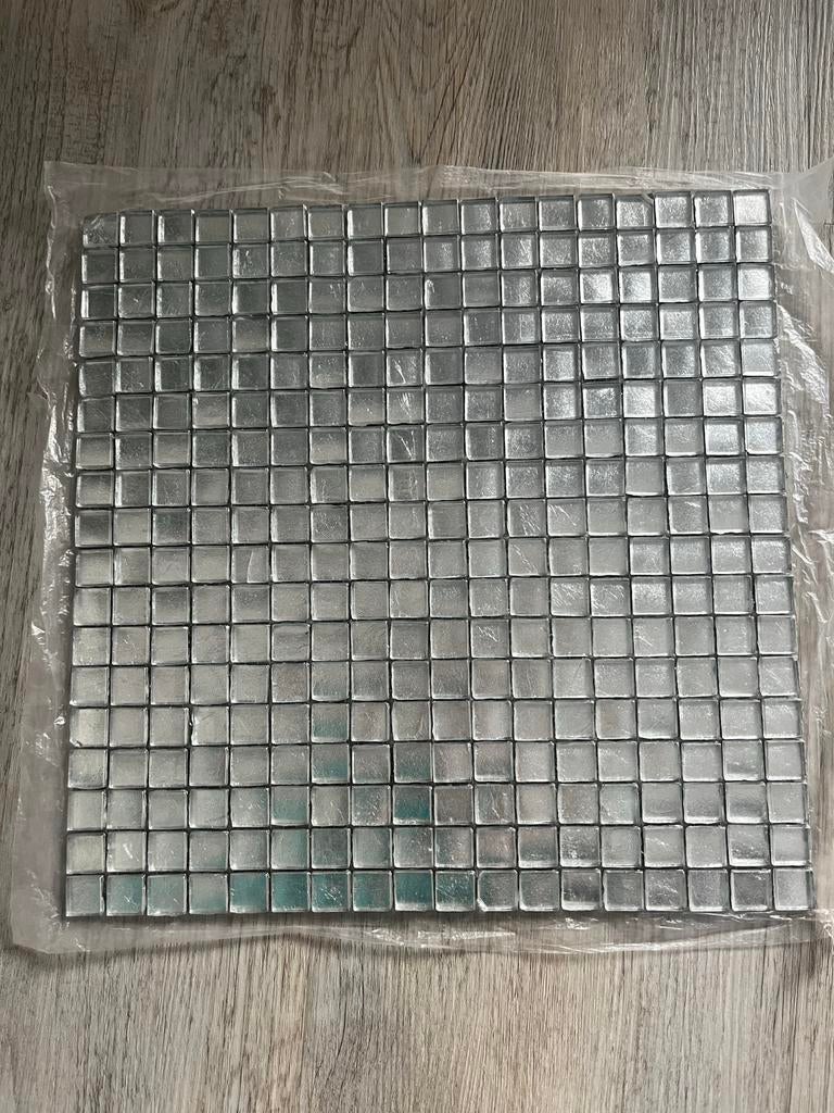 Milstone Mozaïektegels Glas Zilver 1.5x1.5cm (10 vellen), Doe-het-zelf en Verbouw, Tegels, Ophalen, Overige materialen, Wandtegels