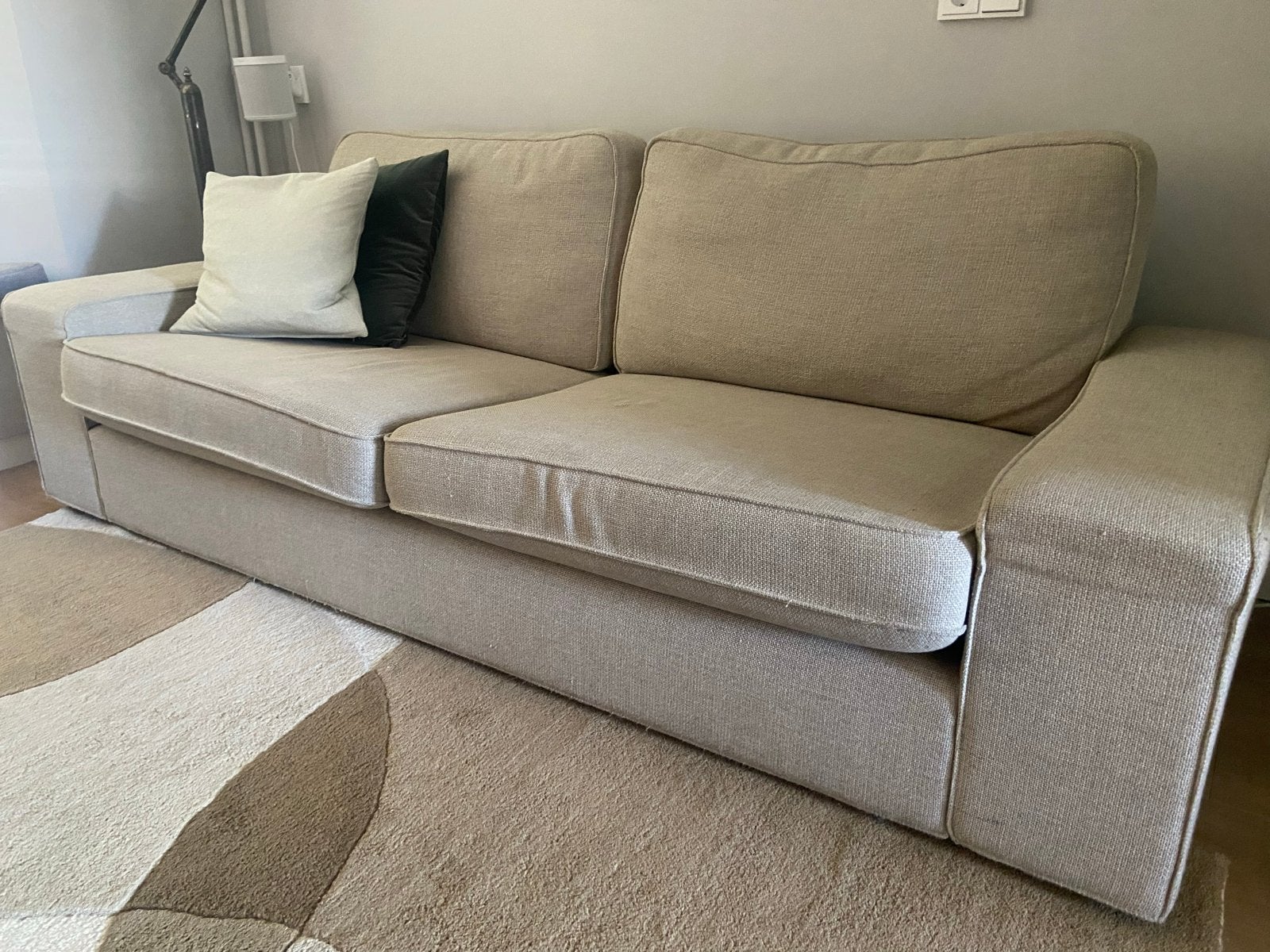 IKEA KIVIK 2-zitsbank - beige, Ophalen, Gebruikt, Tweepersoons, 75 tot 100 cm