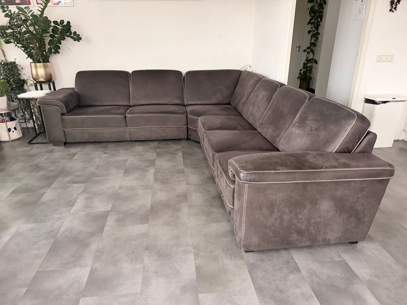 Hoekbank - microleder, Ophalen, Overige materialen, Gebruikt, 100 tot 125 cm