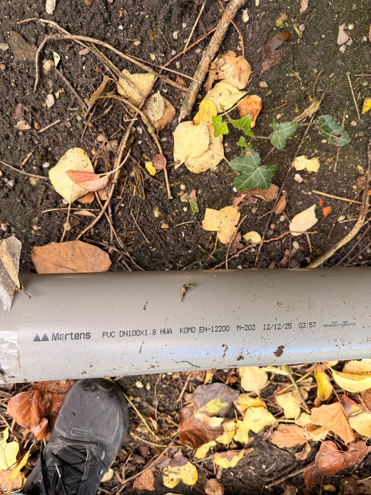 Martens HWA PVC Buis Grijs Ø100mm - 2 stuks (400cm & 350cm), Ophalen, Nieuw, Pvc, 80 mm of meer