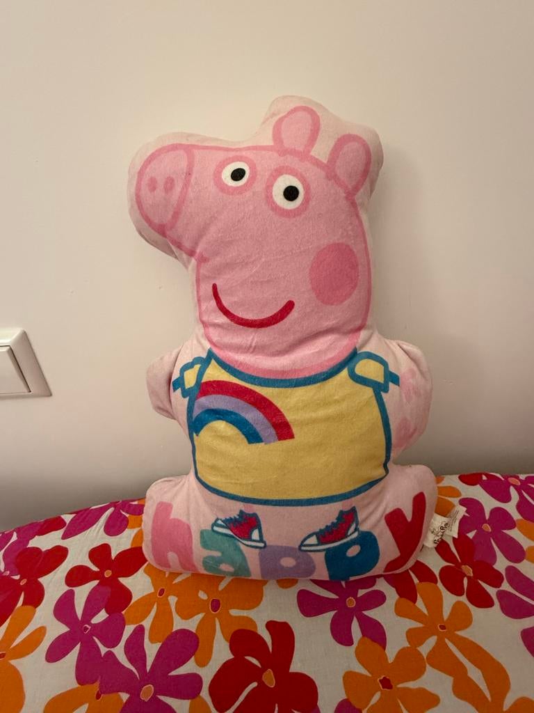 Peppa Pig vormkussen - Zo goed als nieuw, Overige typen, Ophalen of Verzenden, Roze, Peppa Pig