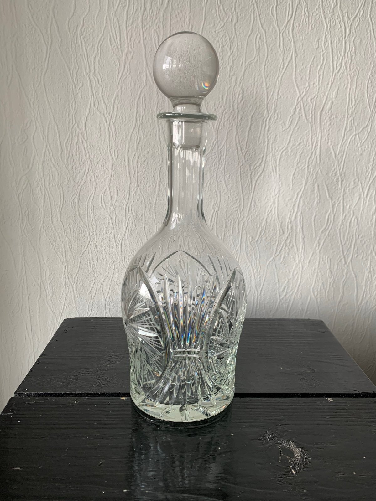 Kristallen karaf met stop - Vintage design, Ophalen of Verzenden