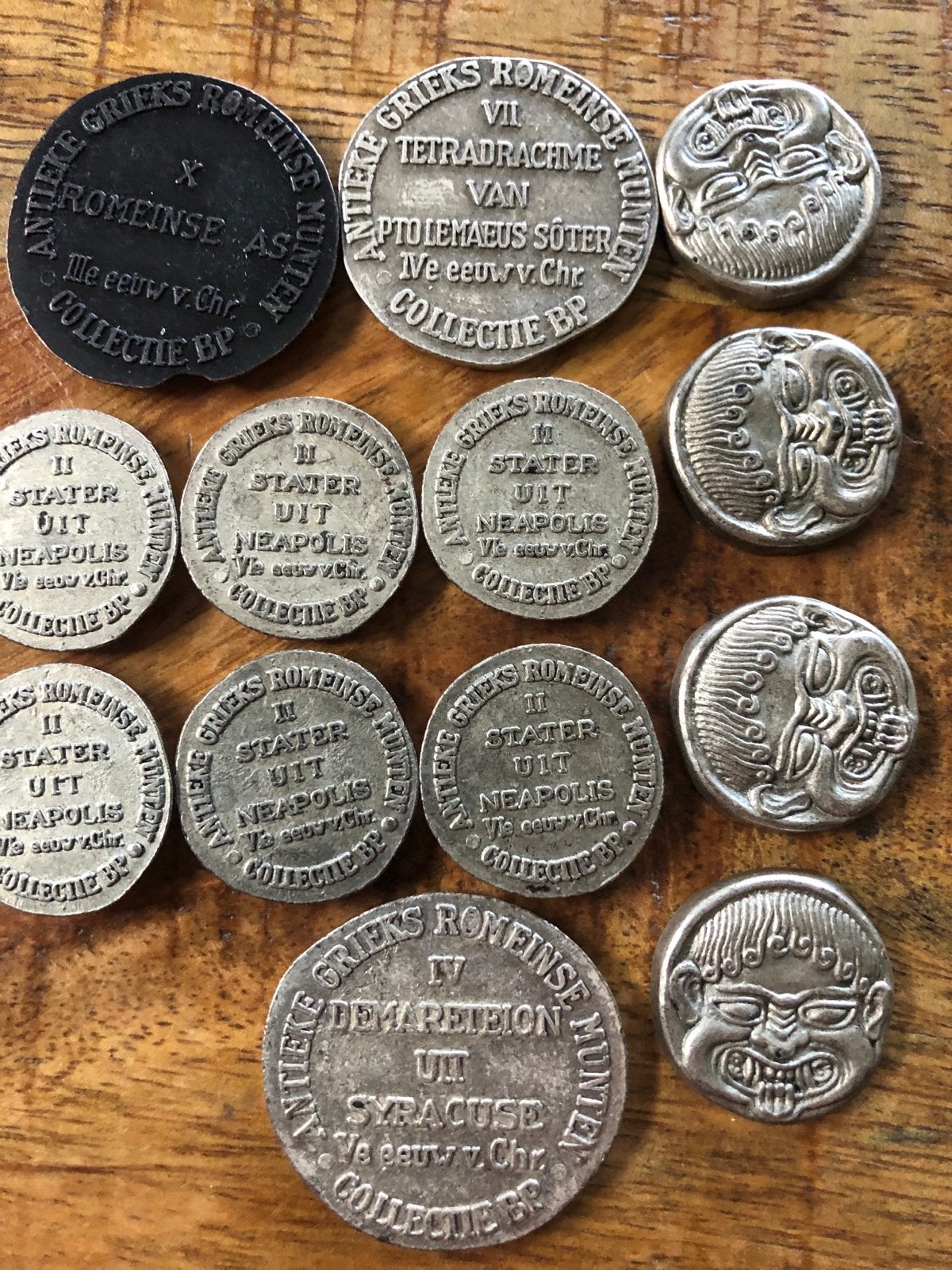 Antieke Griekse en Romeinse Munten replica’s Collectie, Postzegels en Munten, Ophalen of Verzenden, Midden-Oosten, Setje