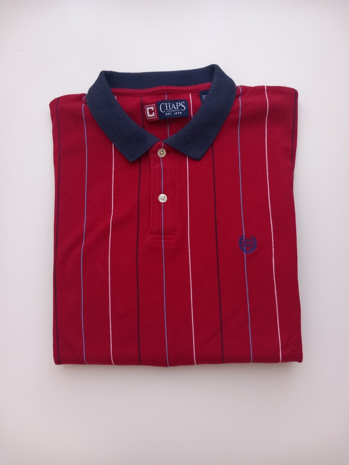 Chaps Polo Shirt Rood Gestreept Maat XXL, Chaps, Overige maten, Ophalen of Verzenden, Gedragen