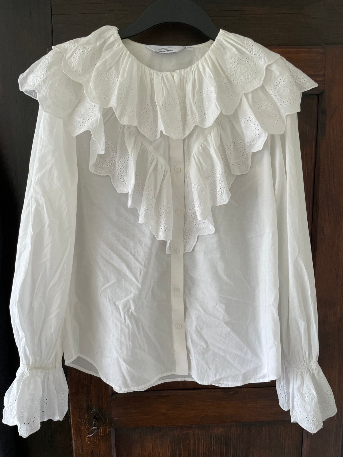 Witte romantische katoenen blouse van &Other Stories maat 38, Kleding | Dames, Ophalen of Verzenden, Zo goed als nieuw, Maat 38/40 (M)