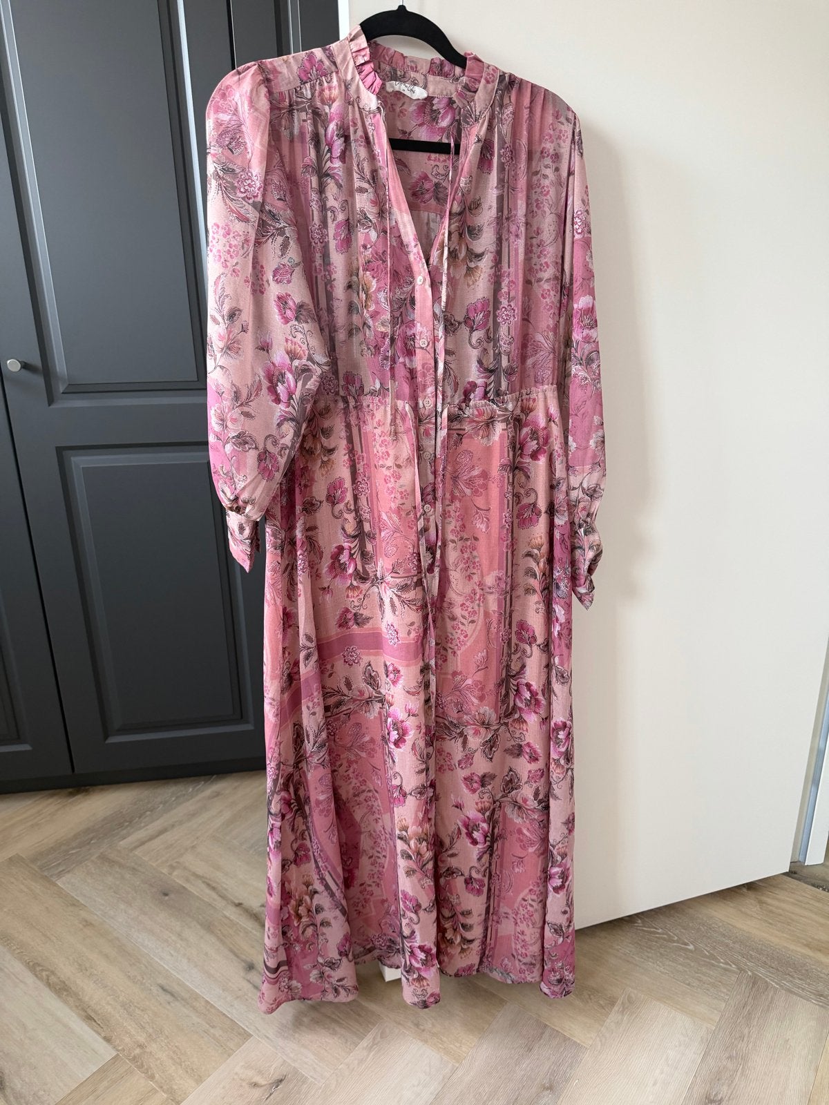 Cotton Club Maxi Jurk met Bloemenprint - Maat XS, Kleding | Dames, Ophalen of Verzenden, Zo goed als nieuw, Roze, Maat 34 (XS) of kleiner
