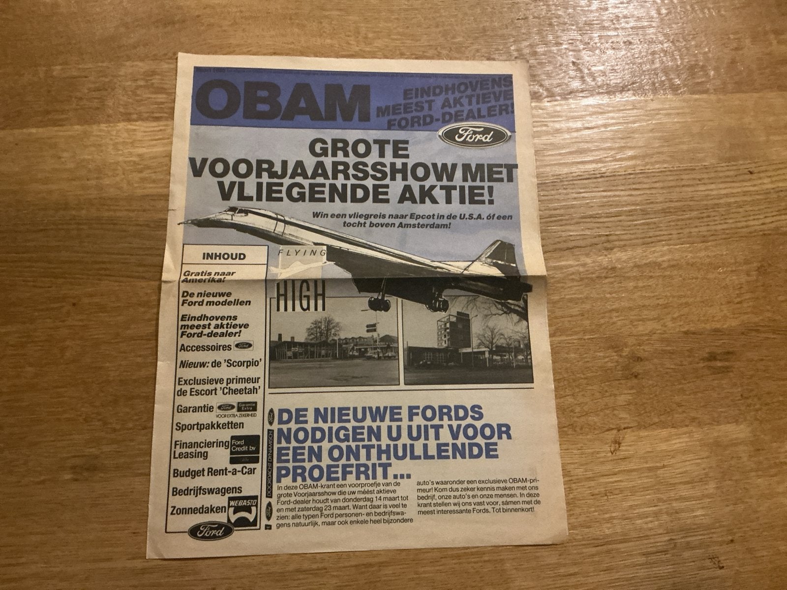 OBAM Ford Voorjaarsshow Krant - Concorde Actie (1985), Ophalen of Verzenden, Gelezen, Ford