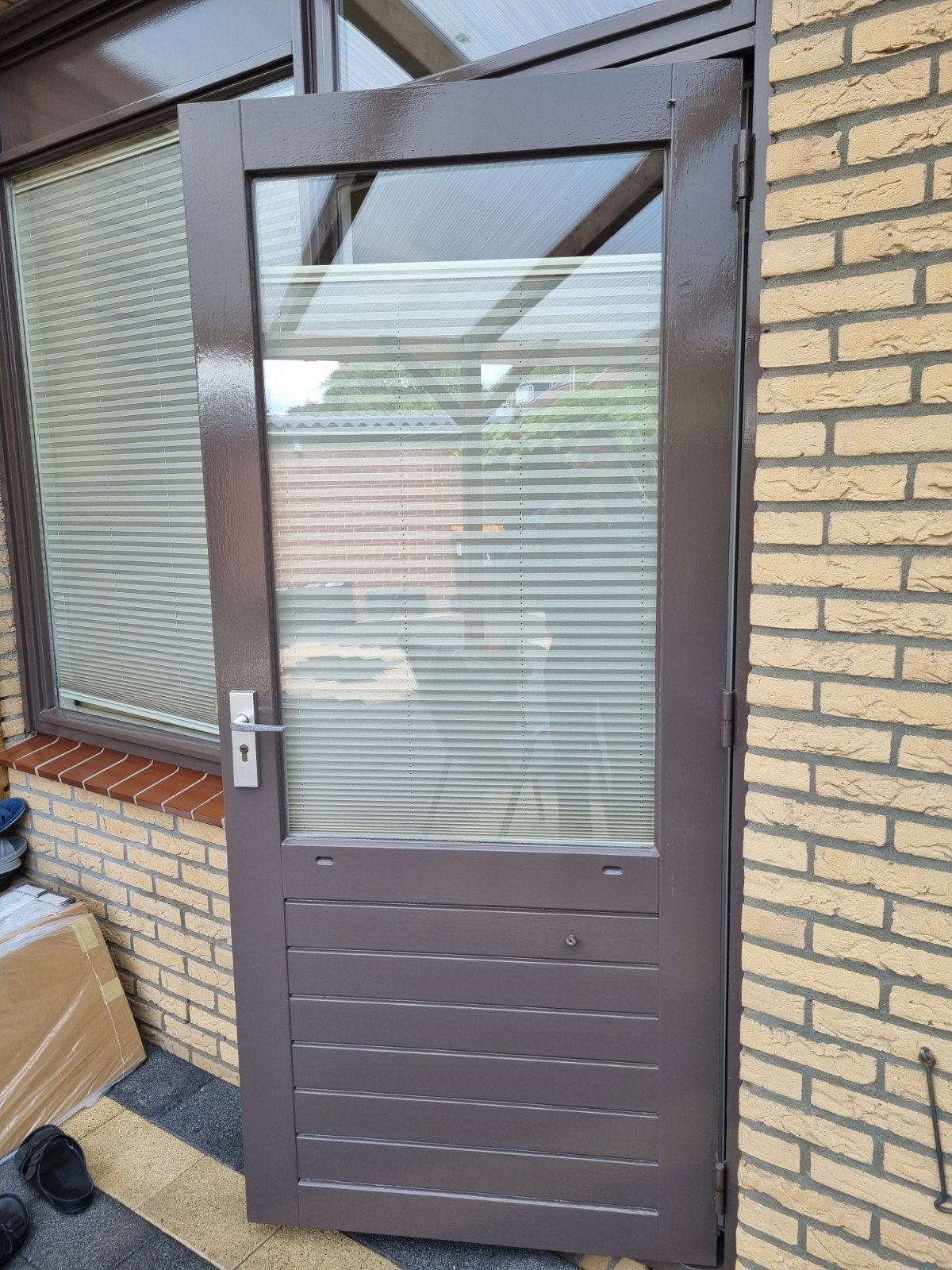 Balkondeur met dubbelglas, Ophalen, Gebruikt, 80 tot 100 cm, Buitendeur