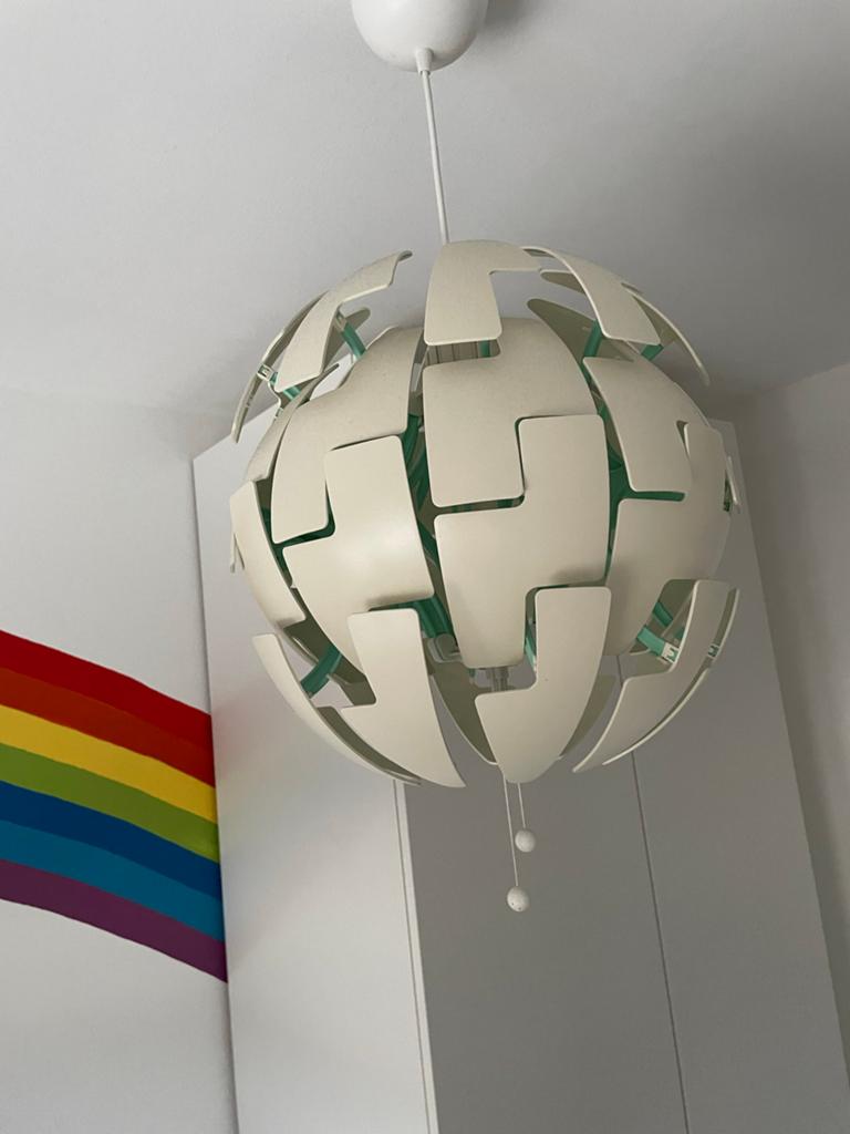 IKEA PS 2014 Hanglamp - Wit/mintgroen, Huis en Inrichting, Lampen | Hanglampen, Ophalen, Gebruikt, Kunststof, 50 tot 75 cm