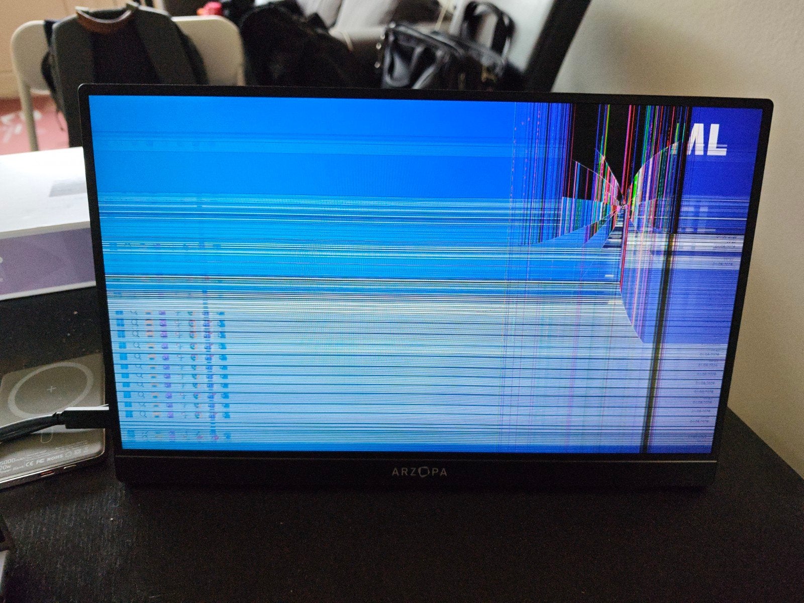 ARZOPA Draagbare Monitor - Defect Scherm, Computers en Software, Monitoren, Ophalen of Verzenden, Niet werkend, 60 Hz of minder
