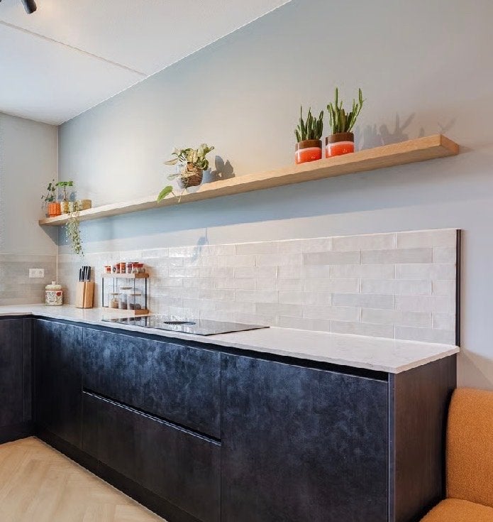 Massief eiken wandplank met blinde bevestiging, Ophalen, Gebruikt