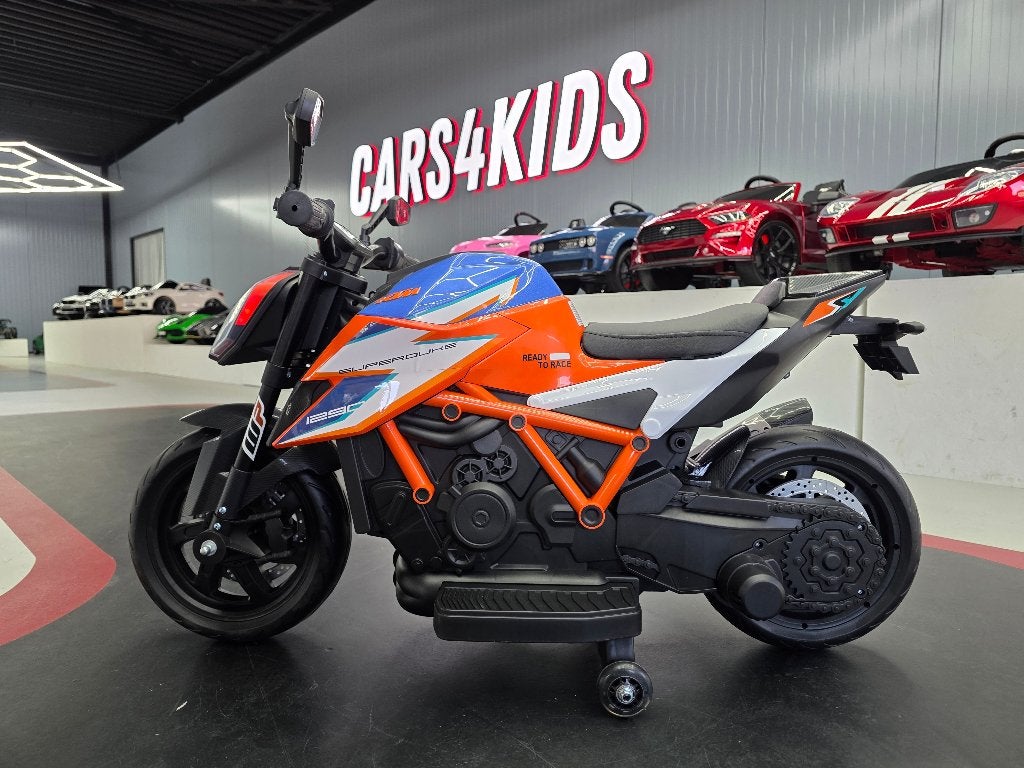 Kindermotor KTM - verlichting - leren zit - rubberen banden, Ophalen of Verzenden, Nieuw