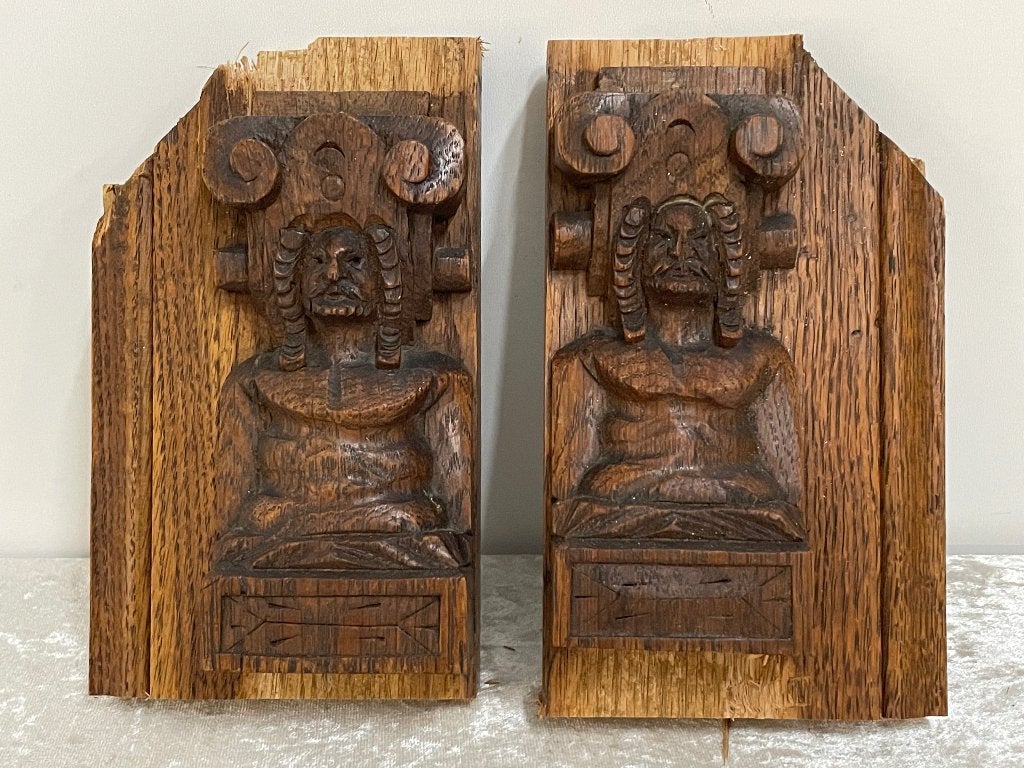 Oude Houten Handsnijwerk Mannen, Houtsnijwerk, Minder dan 20 cm, Ophalen of Verzenden, Handgemaakt