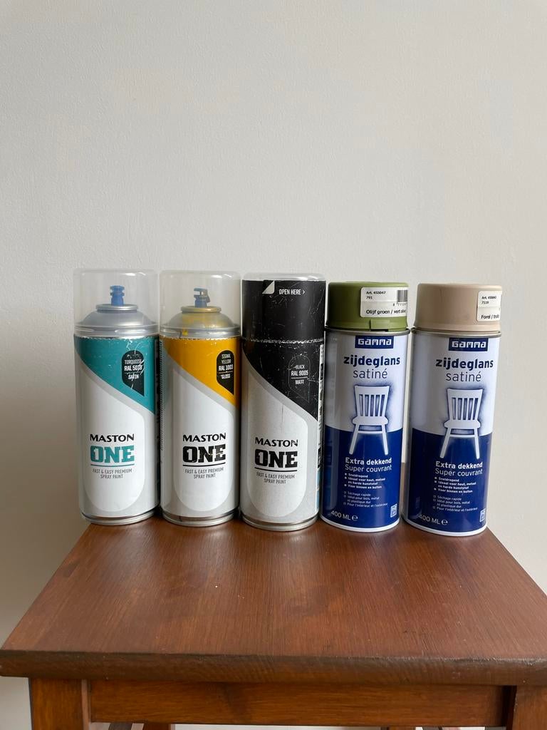 Diverse spuitbussen, Blauw, Nieuw, Ophalen of Verzenden, Lak