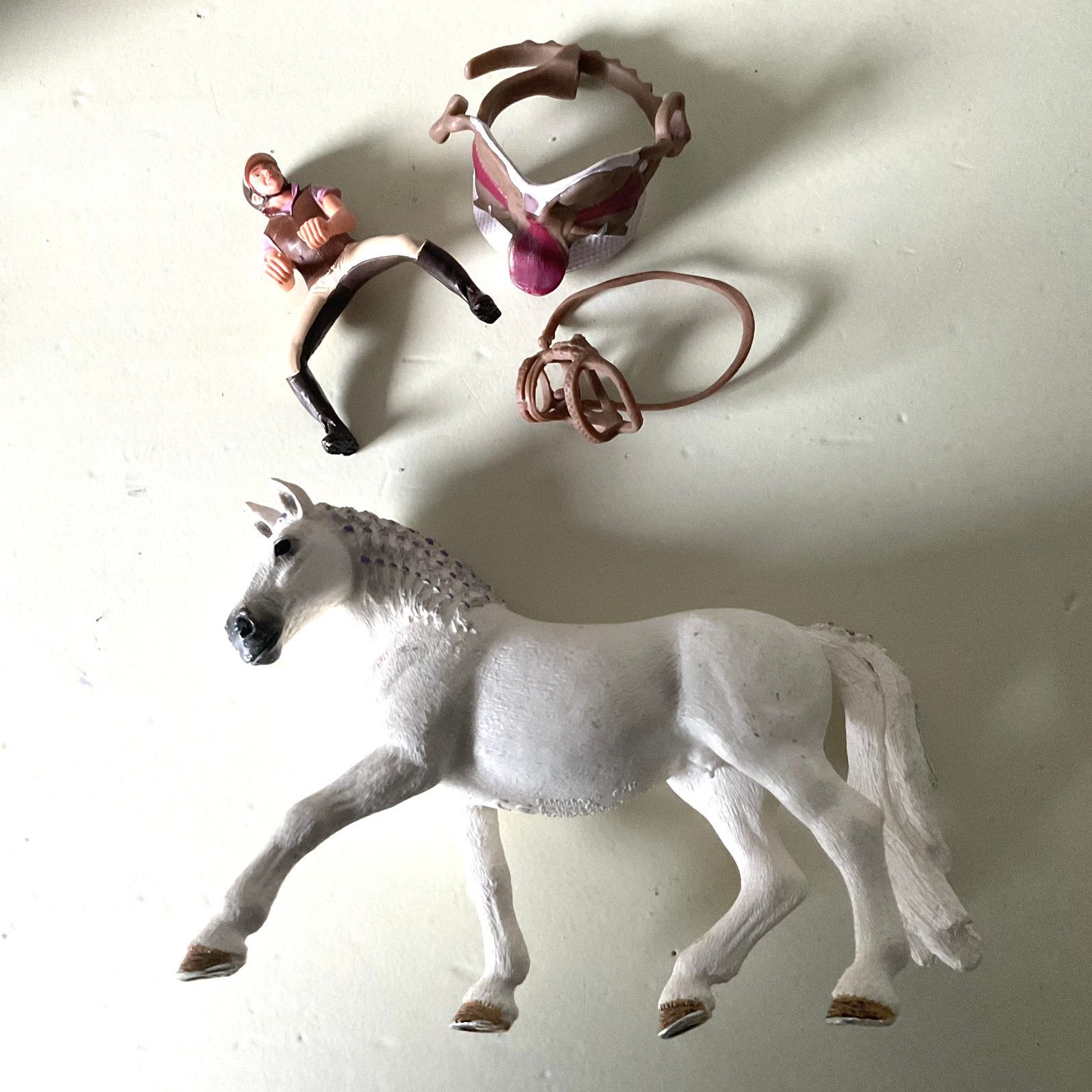 Schleich set met paard, ruiter etc, Verzamelen, Verzenden, Gebruikt, Paard, Beeldje of Figuurtje