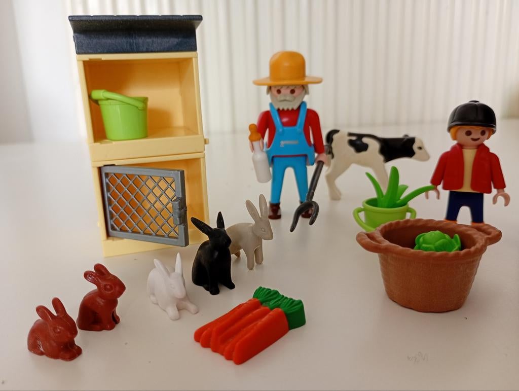 Playmobil Boerderij opa met Konijnenhok 4491, Ophalen of Verzenden, Gebruikt, Jongen of Meisje