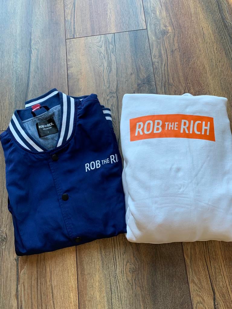 Hoodie baseball jack L Rob the Rich American Streetwear, Ophalen of Verzenden, Zo goed als nieuw, Blauw