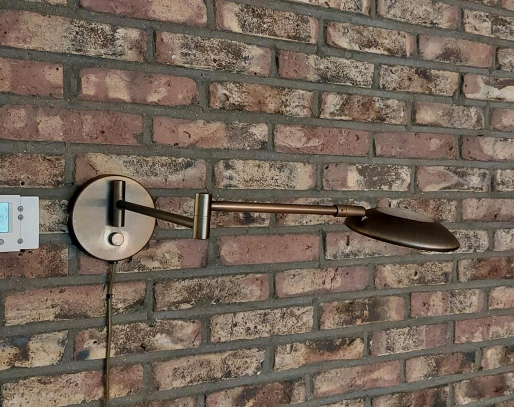 Dimbare, uitklapbare wandlamp, Ophalen, Gebruikt, Metaal