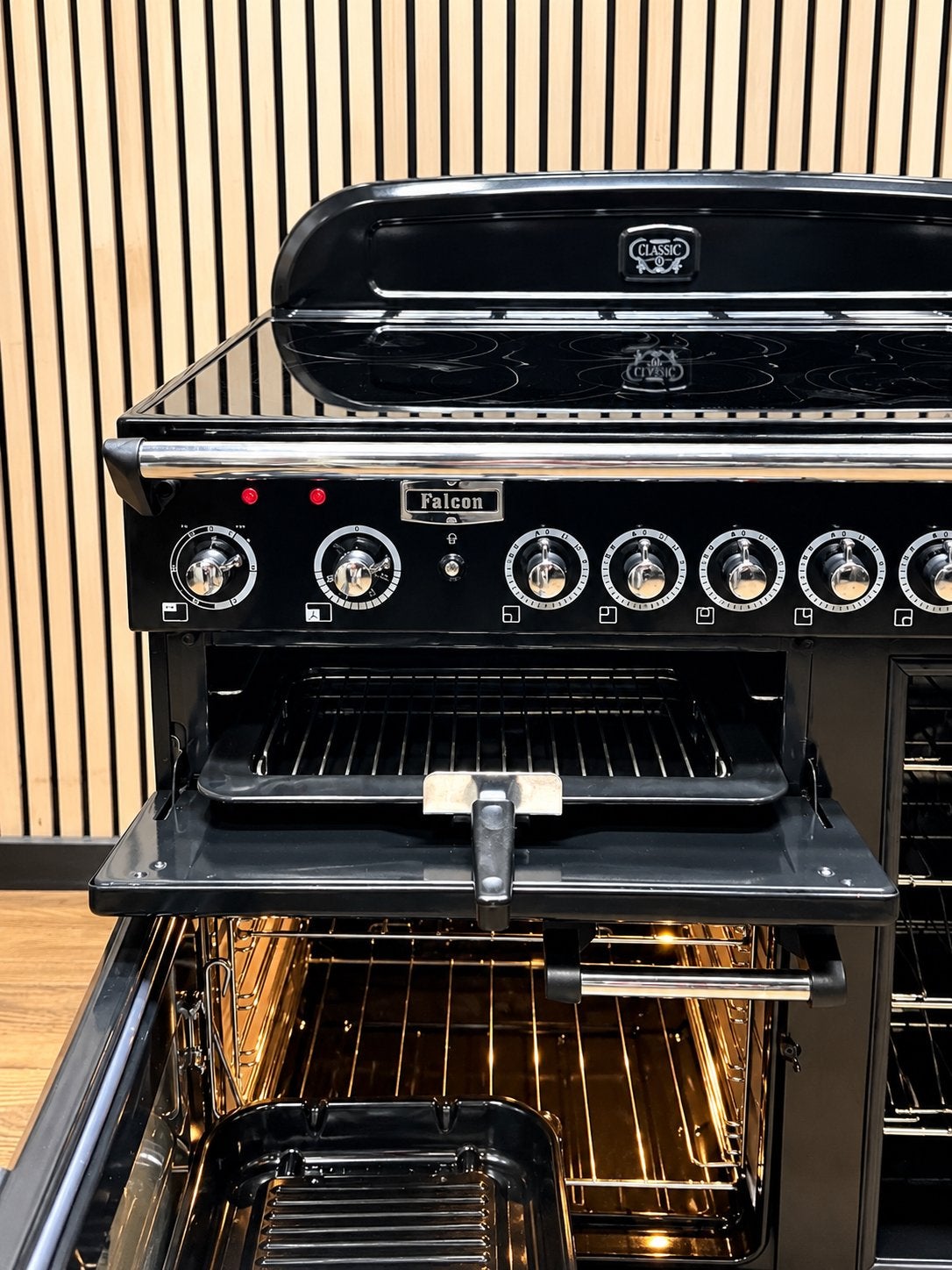 Luxe Falcon Classic INDUCTIE Fornuis met 3 ovens 90 cm, Witgoed en Apparatuur, Hete lucht, Fornello Esperta, Ophalen of Verzenden