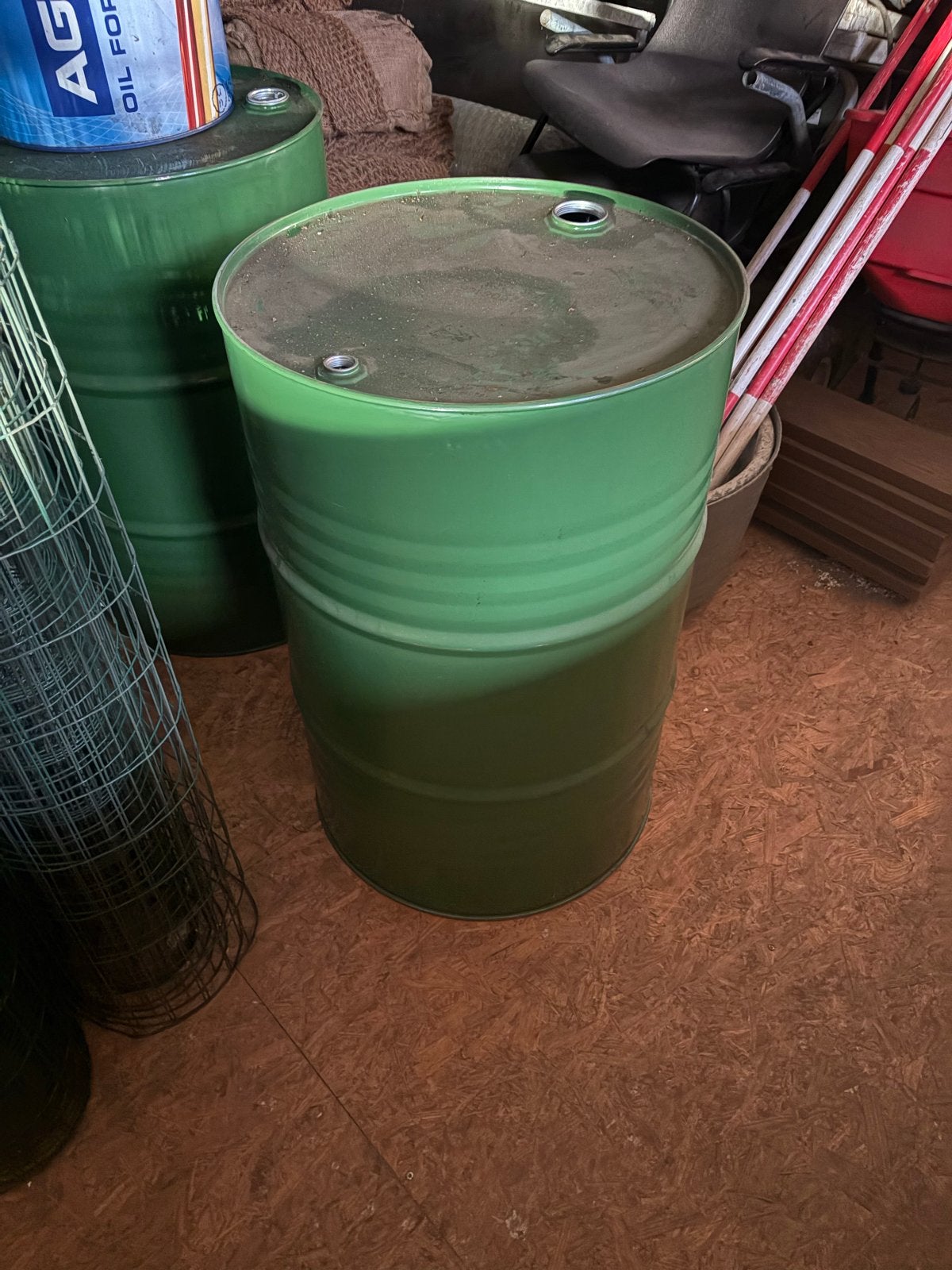 Groen metalen vat - 200 liter, Ophalen of Verzenden