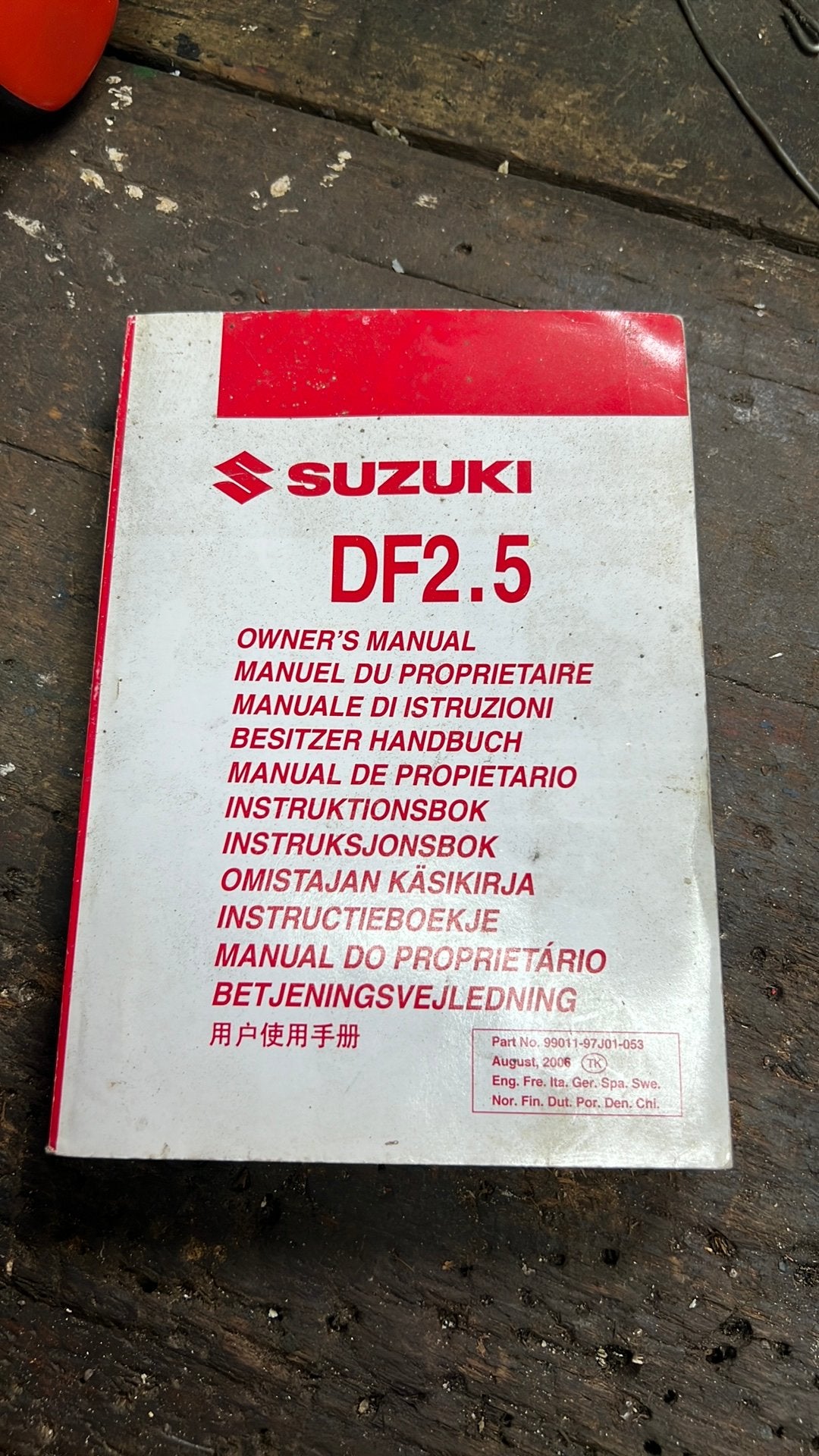 GebruikersHandleiding suzuki DF2.5, Ophalen of Verzenden