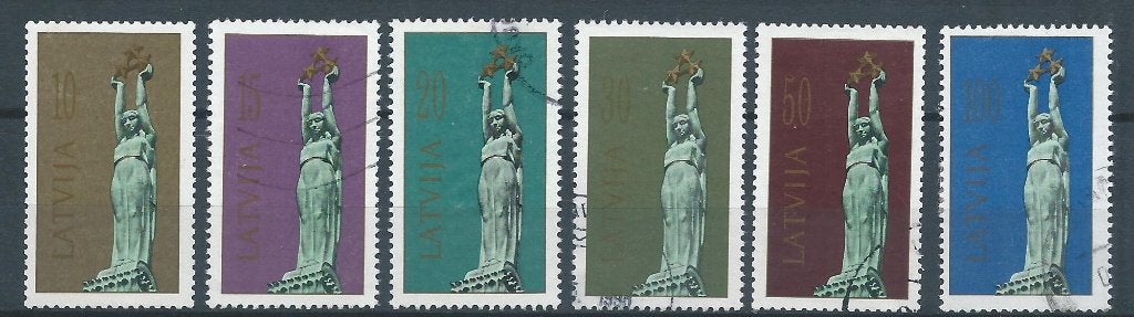 C710 Baltische staten – Letland – MiNr 317-322 (gestempeld), Ophalen of Verzenden, Overige landen, Gestempeld