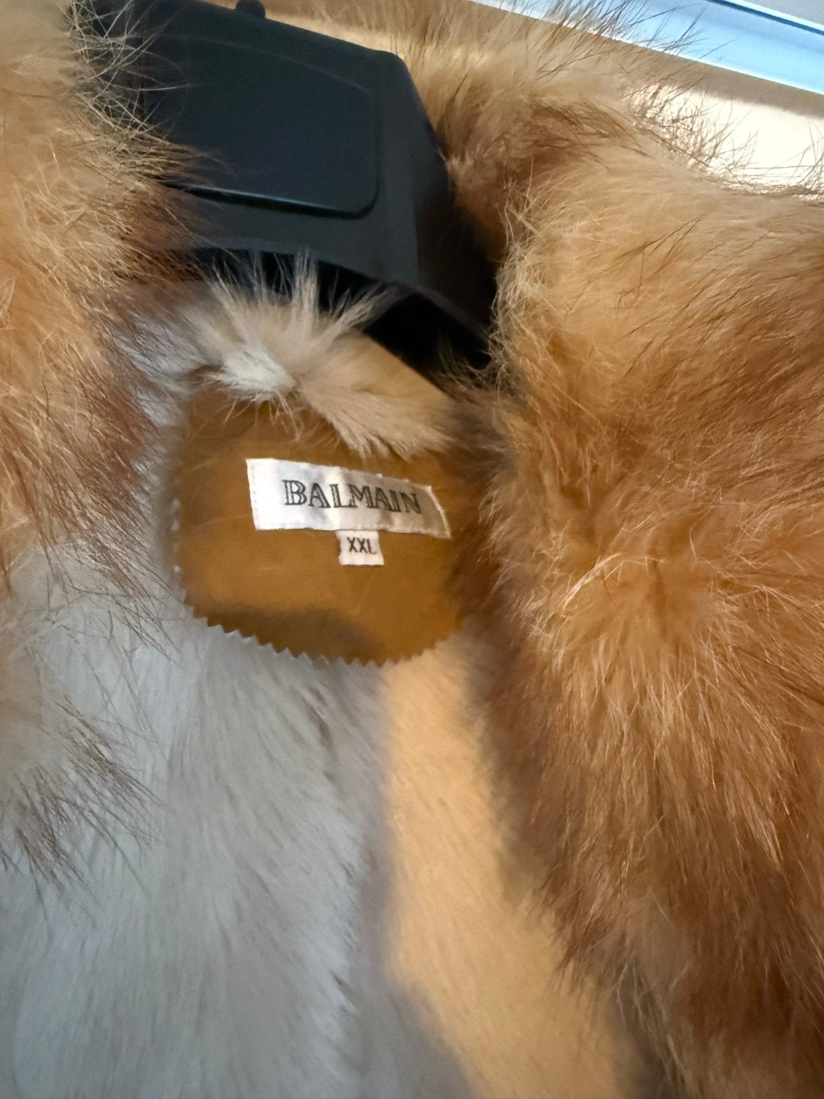 Originele Balmain suède jas met bont, maat XXL, Ophalen of Verzenden, Gedragen, Maat 46/48 (XL) of groter, Bruin