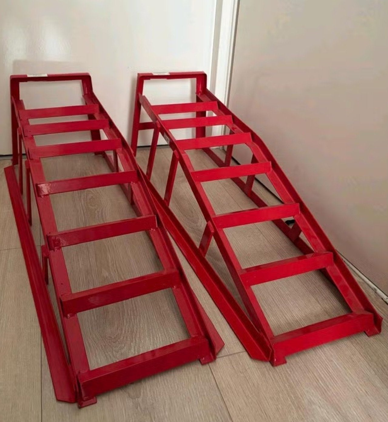 Auto oprij steunen bokken rood, Auto diversen, Krikken, Garagekrik, Hydraulisch, Ophalen of Verzenden
