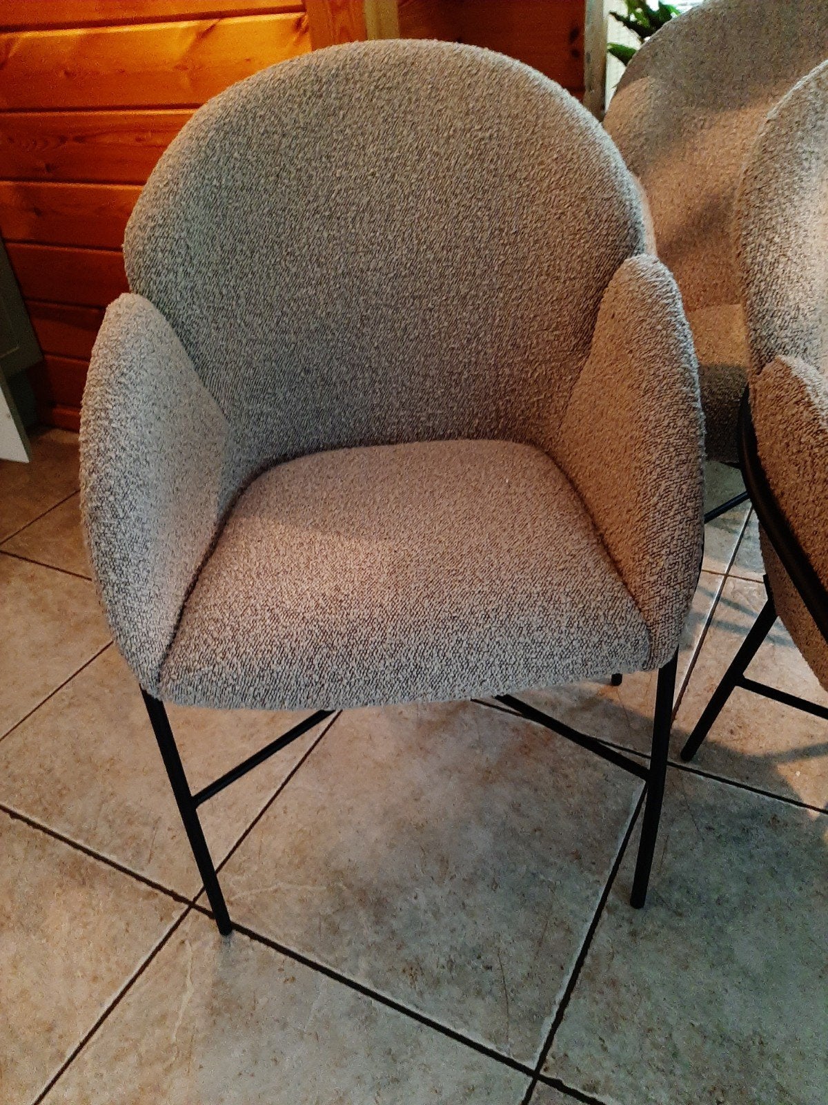 4 Argos 3807 Eettafelstoelen met Touch Toffee bekleding, Ophalen, Bruin, Zo goed als nieuw, Modern