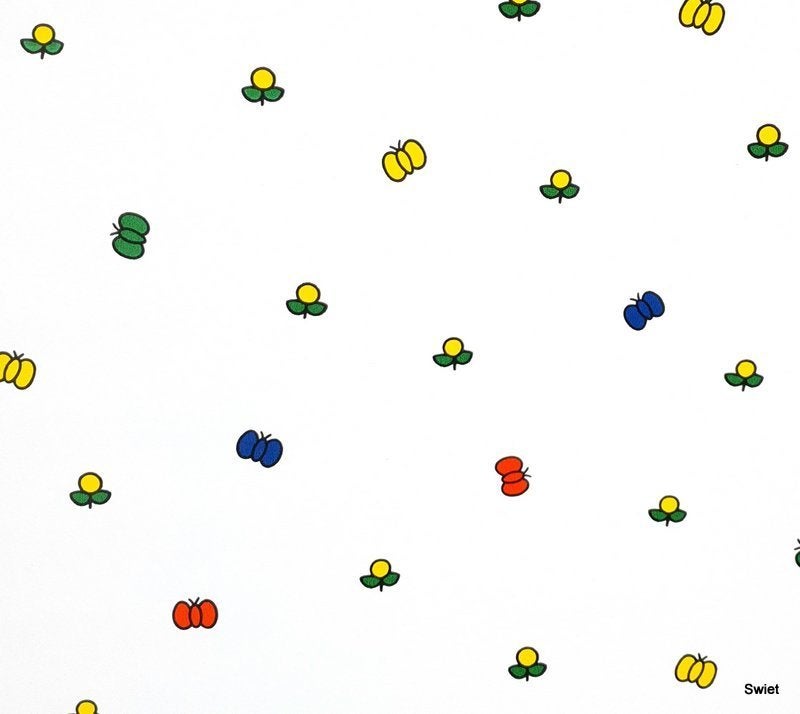 12832 Dick Bruna behang in primaire kleuren van Rasch swiet, Huis en Inrichting, Ophalen of Verzenden, Geel