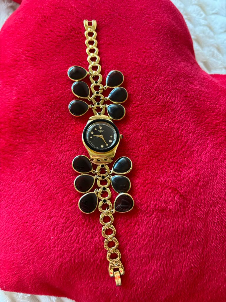 Swatch Irony Lady "Perles D'Encre" Horloge YSG127G, Staal, Gebruikt, Staal, Polshorloge