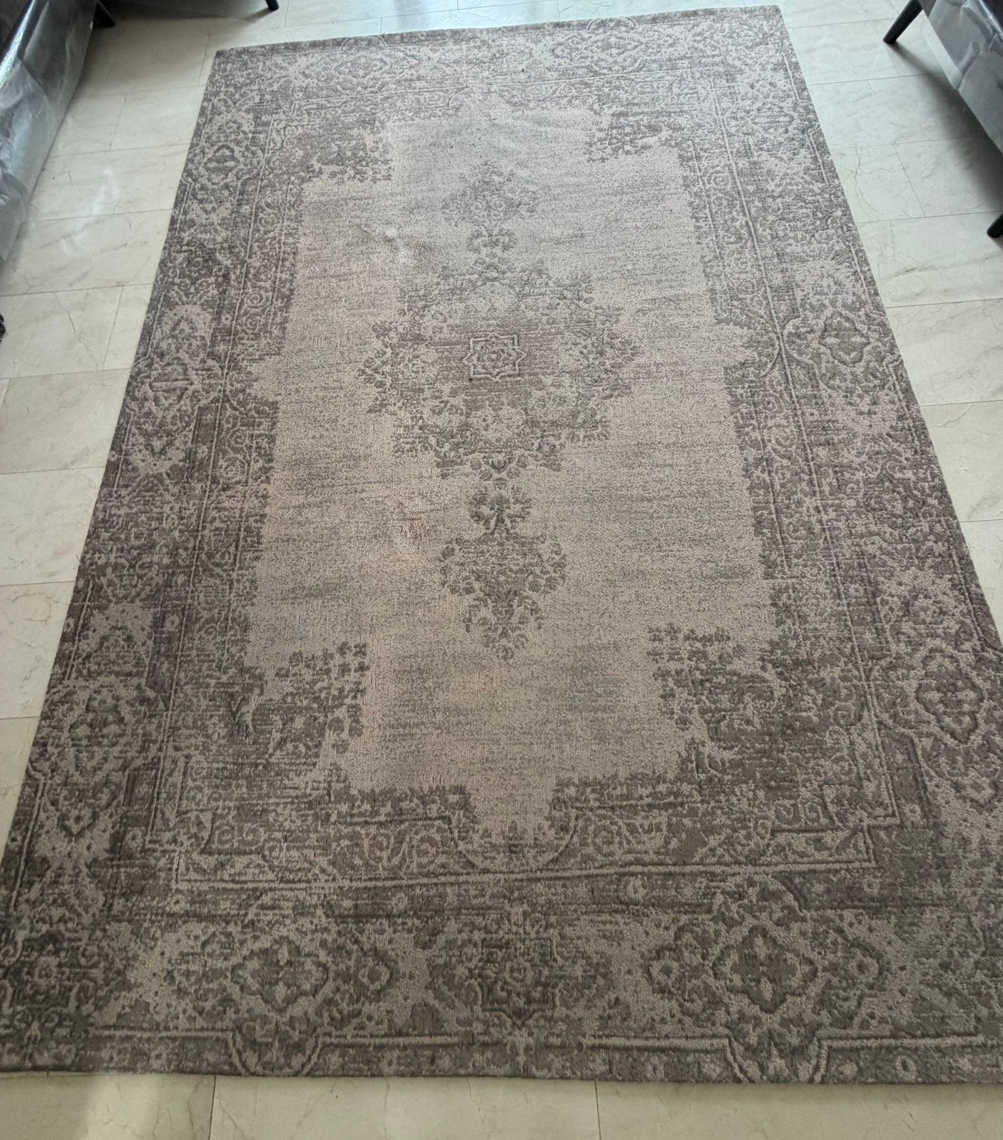 Vintage vloerkleed 200x280 bruin, Ophalen, Gebruikt, Bruin, Vintage