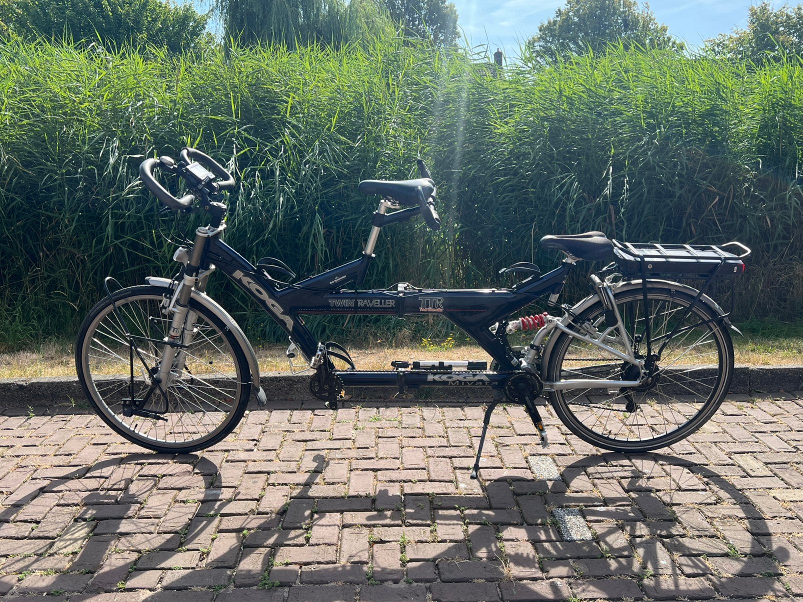 Vouwbare Elektrische tandem Koga Twin Taveller, Fietsen en Brommers, Fietsen | Tandems, Gebruikt, Vering, 47 tot 51 cm, Meer dan 20 versnellingen