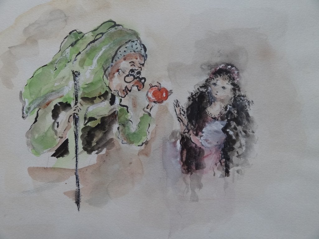 Drie originele aquarellen, voorstellingen uit sprookjes, Verzenden