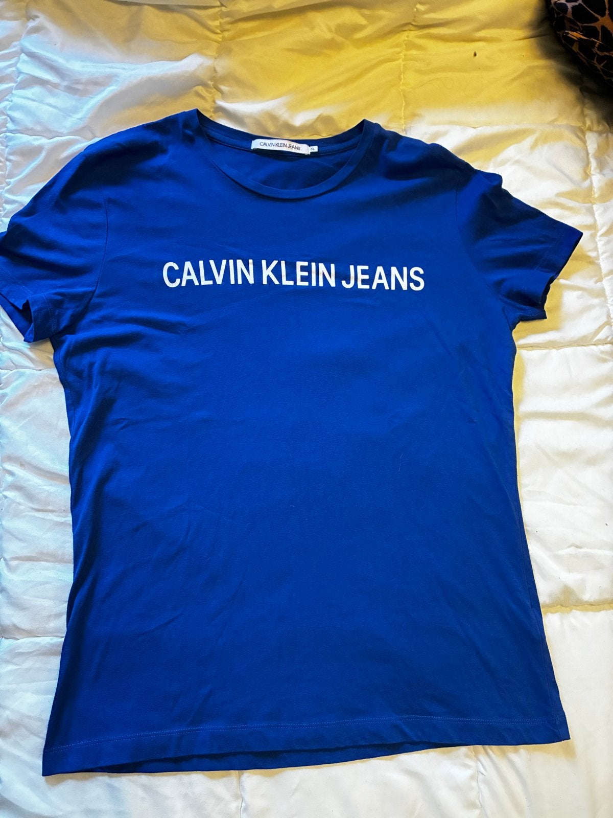 Calvin Klein T-shirt 100% Katoen, Ophalen of Verzenden, Zo goed als nieuw, Maat 56/58 (XL), Blauw