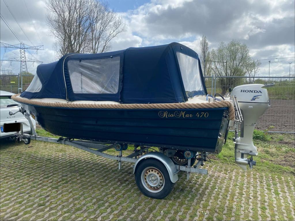 Complete sloep 4.70m, Honda 20pk, hydr. besturing, trailer, Watersport en Boten, Ophalen, 10 tot 30 pk, Gebruikt, 3 tot 6 meter